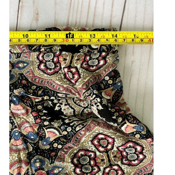 Abbeline Flowy Pattern Pants, Size Small, High Slit, 100% Rayon Soft Comfort - Picture 10 of 12